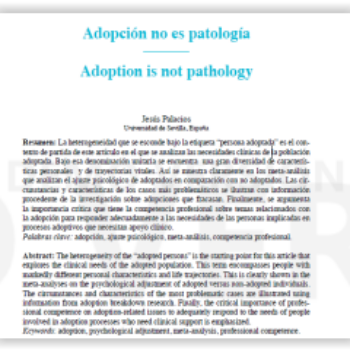 Adopción no es patología