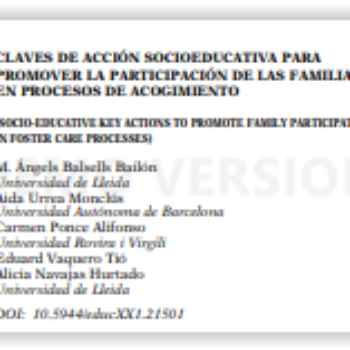 Claves de acción socioeducativa para promover la participación de las familias en procesos de acogimiento