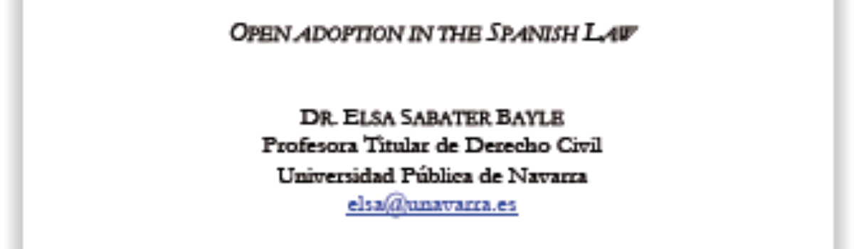 La adopción abierta en el derecho español