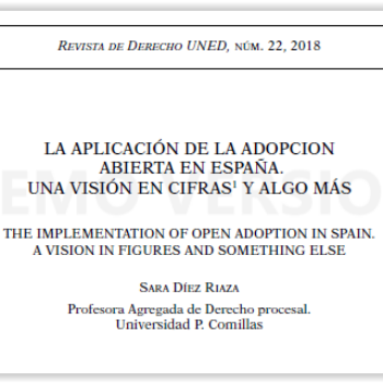 La aplicación de la adopción abierta en España. Una visión en cifras y algo más