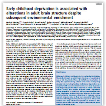 Early childhood deprivation is associated with alterations in adult brain structure despite subsequent environmental enrichment