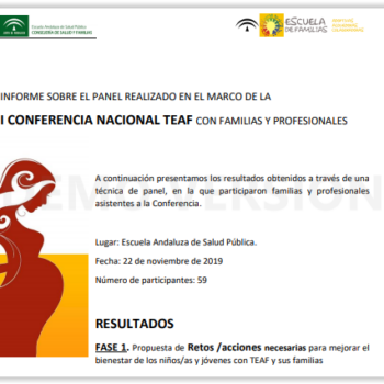 Informe sobre el panel realizado en el marco de la I Conferencia Nacional TEAF con familias y profesionales