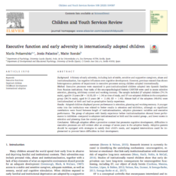 Función ejecutiva y adversidad temprana en niños adoptados internacionalmente