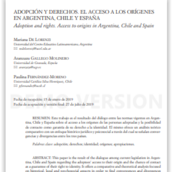 Adopción y derechos. El acceso a los orígenes en Argentina, Chile y España