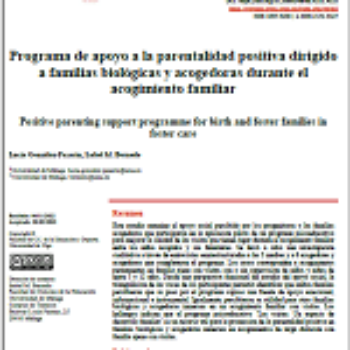Programa de apoyo a la parentalidad positiva dirigido a familias biológicas y acogedoras durante el acogimiento familiar